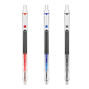 点石按动走珠君DS-911双珠针管头中性笔直液式走珠笔速干红笔黑笔考试学生用高颜值水性笔签字笔圆珠笔练字笔