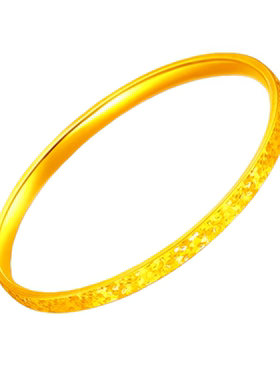 9999足金包银碎冰冰黄金手镯女