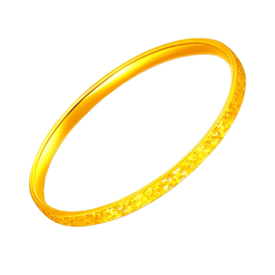 9999足金包银碎冰冰黄金手镯女