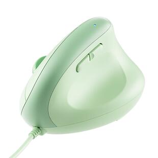 BOW航世笔记本人体工学有线鼠标垂直立式可爱女生USB电脑静音办公