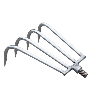 不锈钢水草镰刀钓鱼搂草耙子鱼叉头搭钩香椿钩通用8mm抄网杆配件