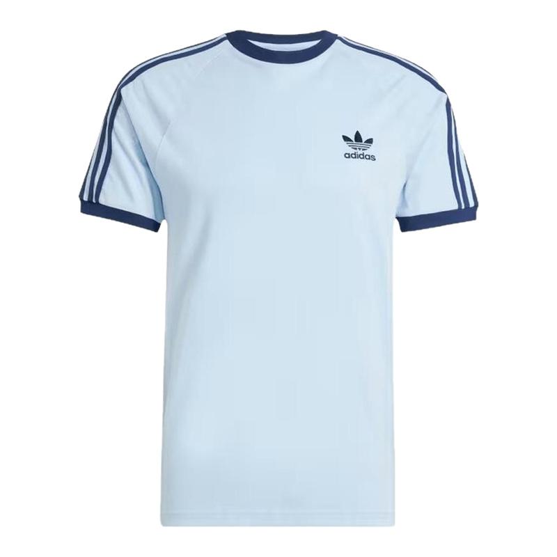 XHH Adidas阿迪达斯 圆领纯棉 运动短袖T恤 男女同款 蓝色JN7018
