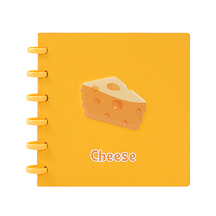 卡杰活页本空白芯旅行盖章本方形手帐本记事本不硌手蘑菇扣笔记本子高颜值上翻学生错题可拆卸手帐线圈本定制