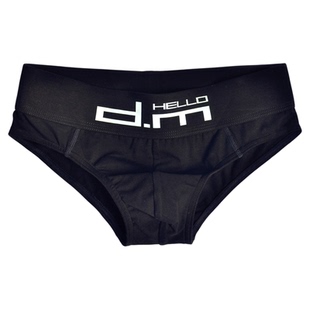 D.M棉宽腰男三角裤 纯色时尚潮字母个性低腰性感青年运动基础款