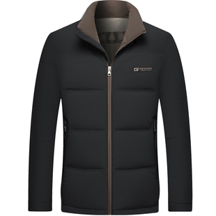 啄木鸟立领羽绒服男冬季新款高级感鹅绒外套中老年保暖上衣爸爸装