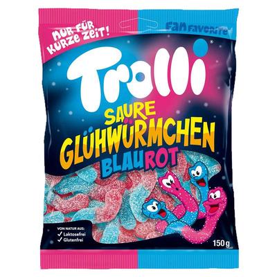 德国trolli口力软糖kiss草莓味苹果虫虫超酸橡皮糖零食网红爆款