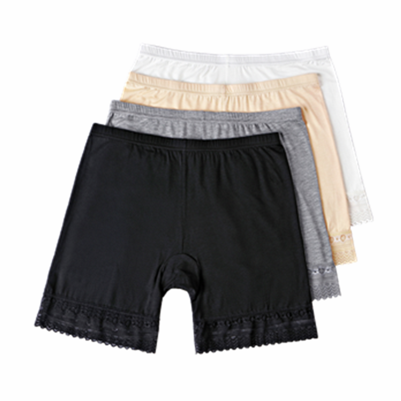 胖mm加肥加大码薄款安全裤女冰丝夏短裤平角内裤中老年中腰