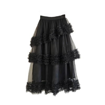 梦幻仙女风斜边不规则裙层次感裙