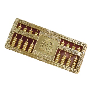 加厚结实耐玩纯黄铜绿宝石算盘转转手把件方形小算盘黄金万两摆件