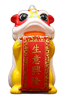 中国风国潮醒狮摆件开业送礼