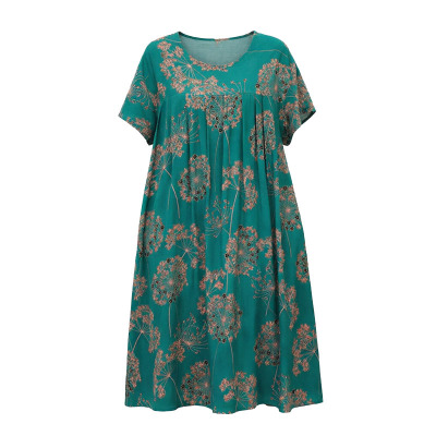 妈妈连衣裙宽松大码大摆长裙子