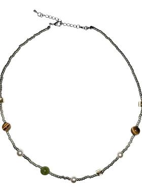 冲绳假期*天然玉石进口串珠项链