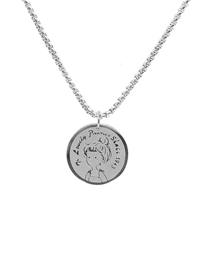 项链公主圆牌钛钢ins潮流情侣