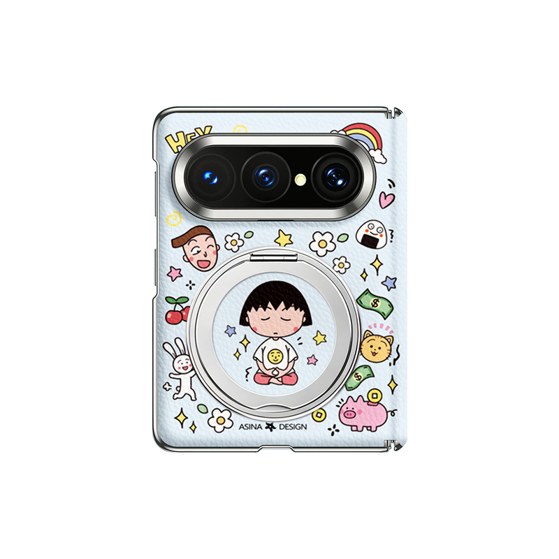 自律小丸子适用华为PuraXMax手机壳磁吸带支架小折叠阔PURA典藏版全包Max中轴保护套防摔超薄purax2可爱新款