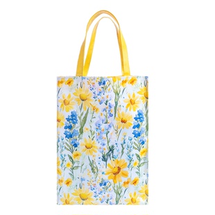 小黄花环保购物袋结实耐用日常逛街包包手提袋子大容量防水帆布袋
