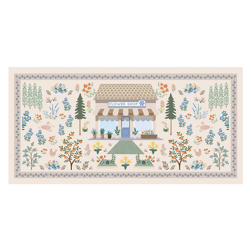 法式奶油风桌垫防水防油防烫长方形餐桌垫高级感可裁剪防滑桌布