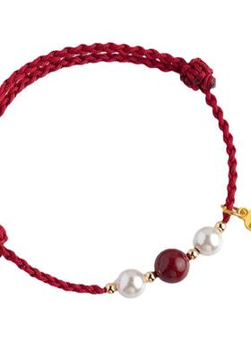 朱砂考研上岸红绳编织女手链