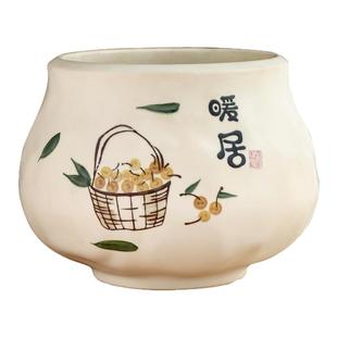 陶瓷花盆新中式奶油风家用轻奢手绘喜乐大号蝴蝶兰流泉枫专用花器