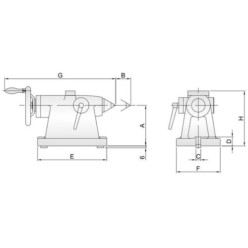 台湾潭兴TTS-125车床手动尾座 顶针尾座 分度盘手动尾座