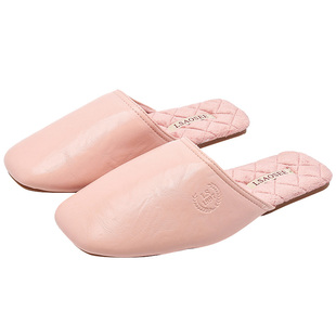 秋冬季轻奢复古情侣防水PU皮棉拖鞋女加绒轻便防滑牛筋底高级感男