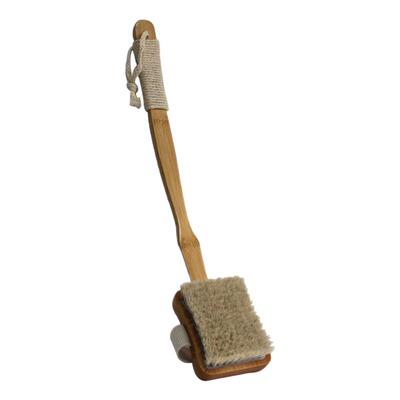 意简家新款楠竹弯长柄猪鬃毛沐浴刷马鬃软毛洗澡刷精油干刷按摩刷