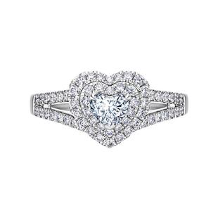 DR钻戒DR HEART奢华款求婚结婚心形钻戒真心戒克拉DR之心WJ0341