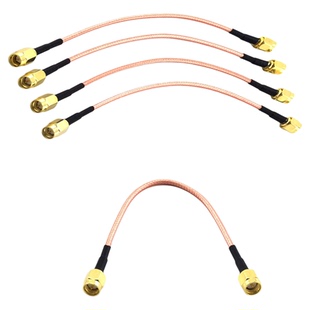 RG316 电缆 SMA公头到SMA公头 同轴射频延长电缆 黄铜尾纤连接线
