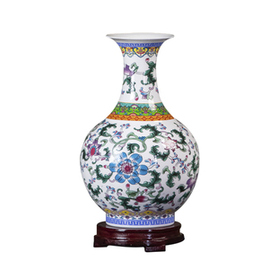 景德镇陶瓷中式小号花瓶骨瓷薄胎客厅电视柜酒柜装饰插花仿古摆件