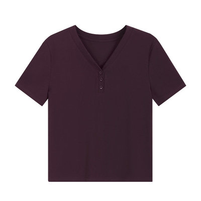 v领正肩短袖t恤女夏季时尚显瘦