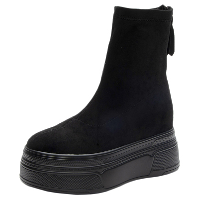 小个子加绒保暖绒面短靴防滑