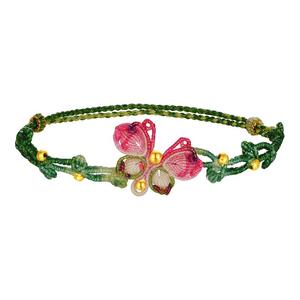 周大生足金蝴蝶编织手绳女款黄金转运珠手链2025新款端午节五彩绳