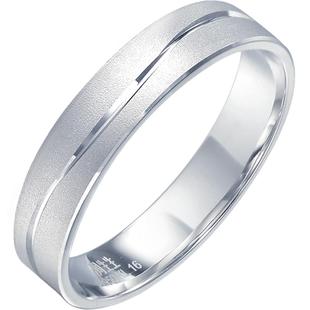 周生生一线牵铂金戒指情侣结婚素圈白金戒指对戒33577R