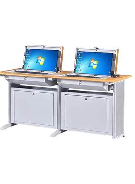 部队学校机房培训翻转电脑学习桌