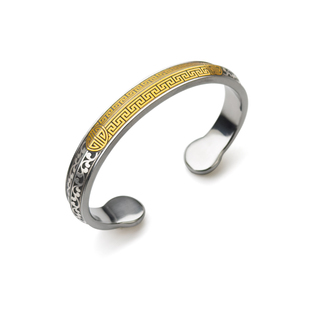 巴赫工作室国家非遗古法铁翦金工艺雕金三界金刚支巴扎24k金手镯