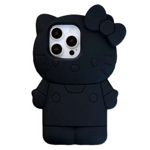 乐乐心愿屋 日本新品!全黑皮Kitty大适用iPhone17promax手机壳苹果软硅胶1654卡通沙滩ins风搞怪闺蜜礼物3女