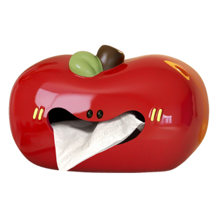 苹果纸巾盒陶瓷客厅创意新年春节红色卡通可爱好看抽纸盒餐巾纸盒