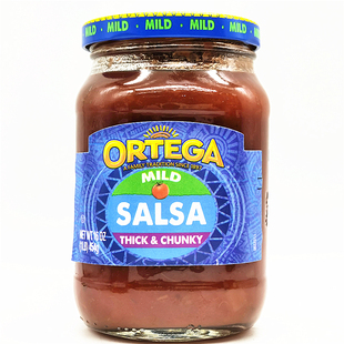 454g Ortega Mild Salsa美国欧特佳莎莎酱微辣0脂中辣玉米片蘸酱