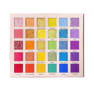 演出舞台妆眼影盘表演出妆红橙黄紫粉绿蓝色彩色多色闪粉亮片眼影