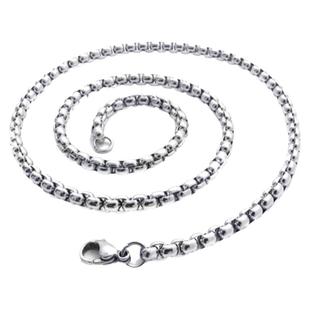 日韩潮个性钛钢男士项链粗韩版霸气复古钛金银色锁骨长链子不掉色