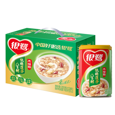 银鹭八宝粥低糖莲子280g*12罐整箱营养早餐速食粥送礼礼盒代餐