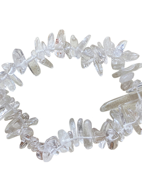 天然白水晶碎石手链随形不规则