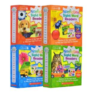 学乐高频词 Scholastic 学乐英文入门关键字词 Nonfiction Sight Word Readers ABCD 4盒读物科普科学绘本自然拼读初级盒装 100册