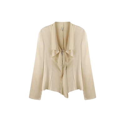 AETNAPROJECT香槟黄垂褶衬衣