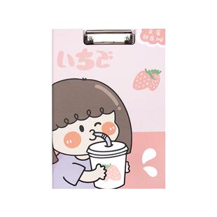 卡通板夹可爱小学生用多功能记事书写A4纸双板文件夹资料收纳整理纸质书夹子考试写字垫板本创意文具作业夹板