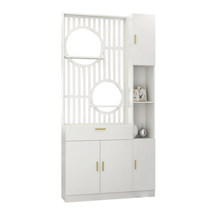 入户进门屏风隔断柜置物架客厅简约现代实木正对大门双面玄关柜墙