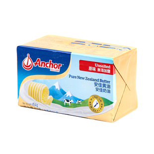 安佳黄油454g烘焙家用煎牛排专用无添加盐动物黄油块雪花酥材料