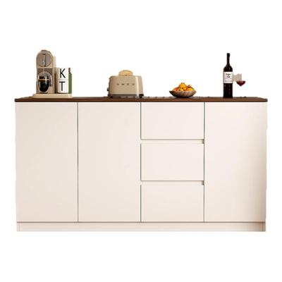 实木餐边柜靠墙一体储物收纳