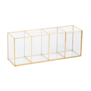 简约欧式玻璃美妆化妆刷收纳桶 笔筒收纳化妆品桌面收纳盒笔刷桶