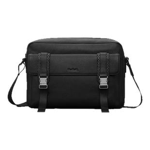 皮尔卡丹2025新款男士真皮斜挎包男单肩包男邮差包工装斜挎包潮