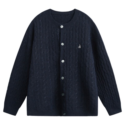 WASSUP提花复古简约针织开衫外套